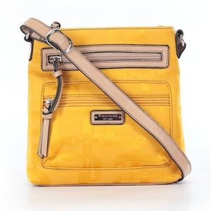 Etienne Aigner golden Yellow Cloth Shoulder Bag